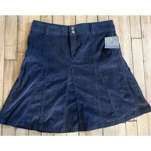Athleta Corduroy Skirt Dark Gray A-Line Y2K Flowy Casual Travel Womens 6